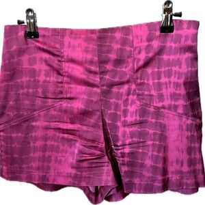 ALEXIS Hot Pink Tie Die Satin Silk Shorts Size-Medium, 26" waist~Orig. $350!